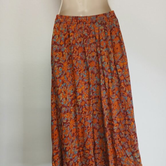 UEC LL Bean Vintage Midi Floral Jersey Skirt with pockets sz Small/petite - Picture 2 of 5